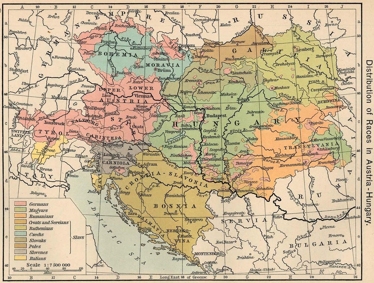 اتریش مجارستان نقشه 1900