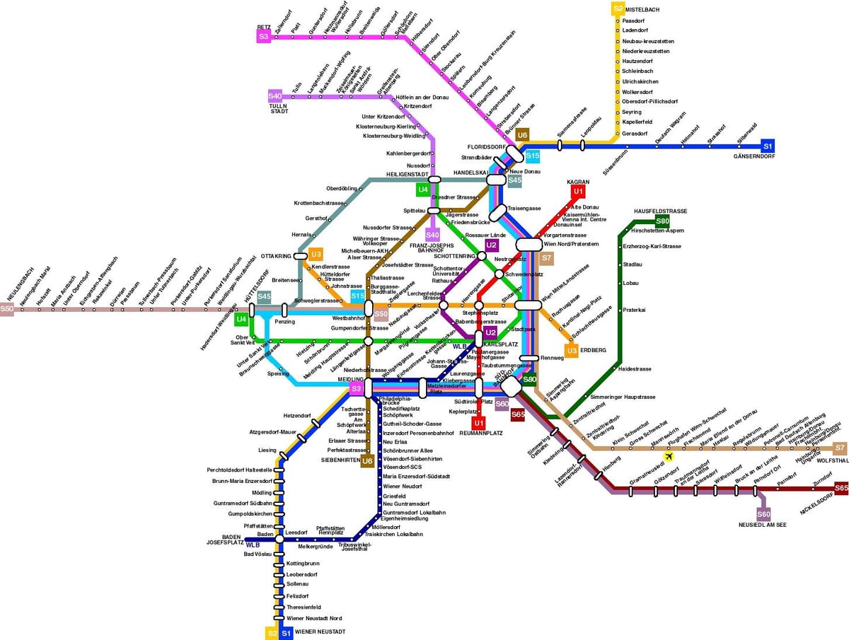 وین اتریش حمل و نقل عمومی نقشه