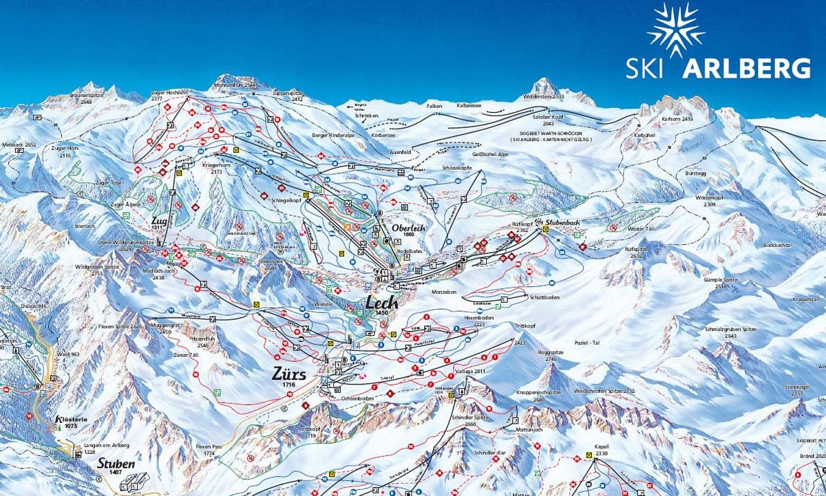 نقشه arlberg, اتریش
