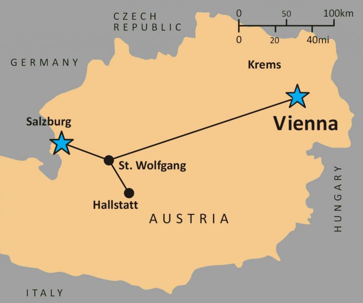 نقشه hallstatt, اتریش 