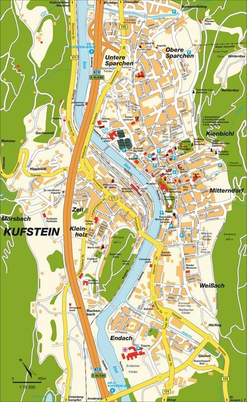 نقشه kufstein, اتریش