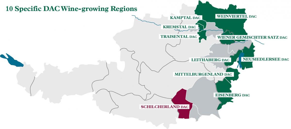 اتریش مناطق شراب نقشه