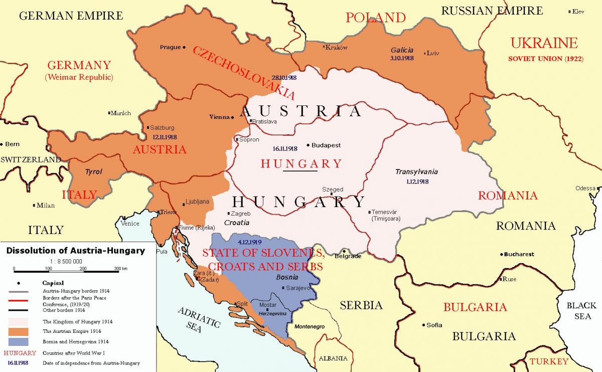 اتریش مجارستان نقشه 1900