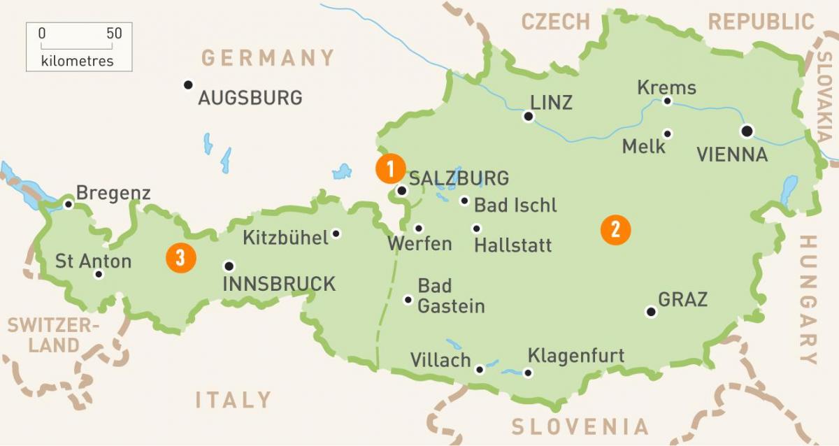 نقشه اتریش