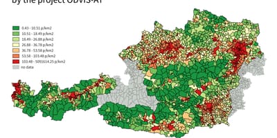 اتریش تراکم جمعیت نقشه