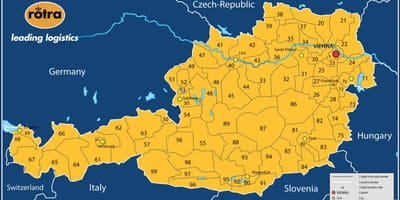 نقشه اتریش کد پستی 